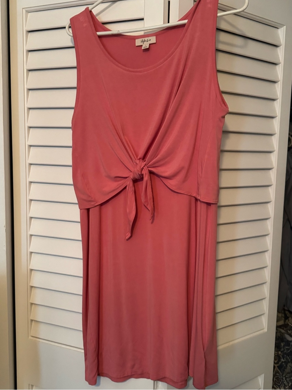 Style & Co. Rose Pink Tie-Front Sleeveless Maxi Dress Size L